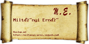 Miltényi Ernő névjegykártya